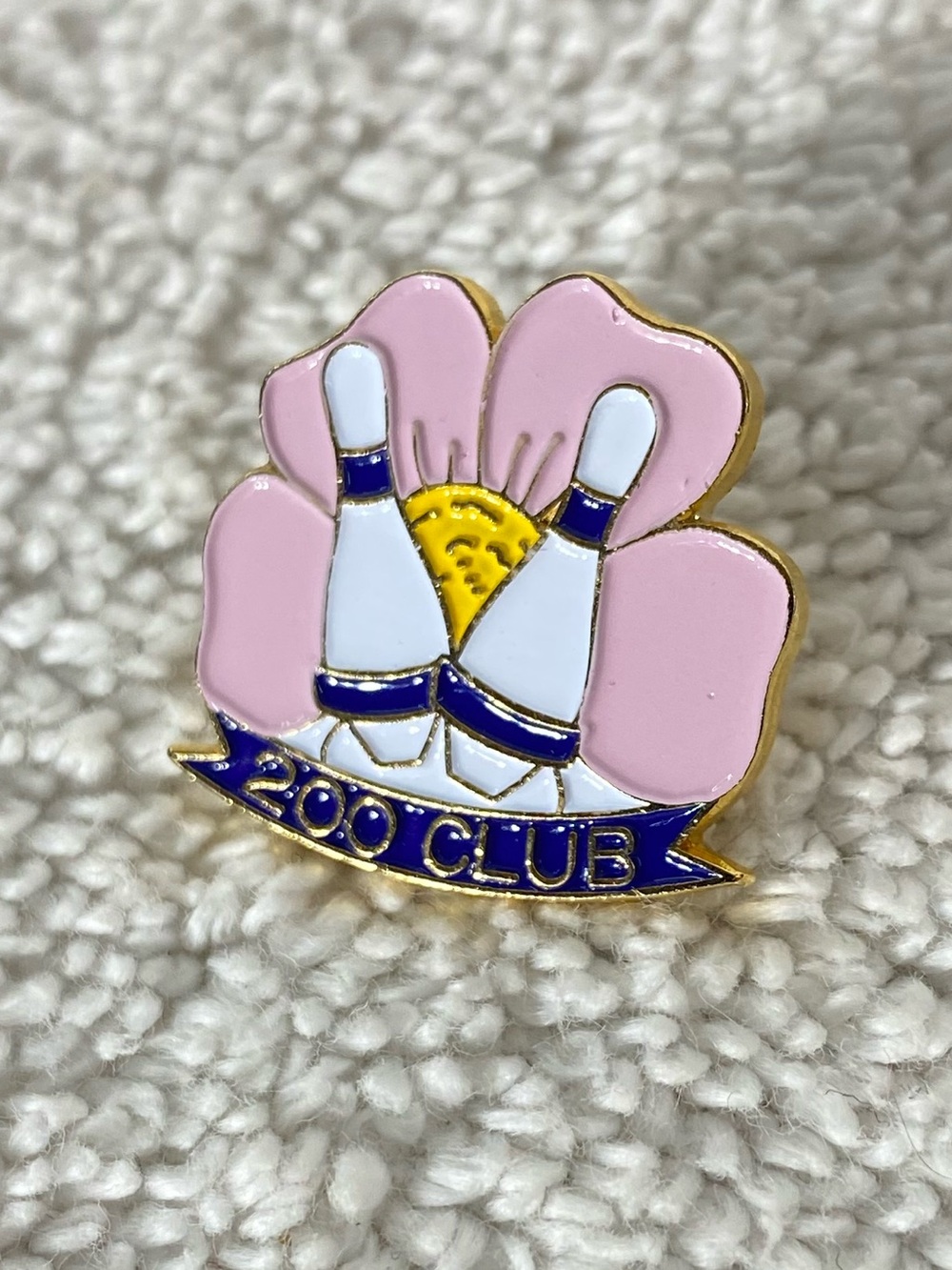 5/$35 Vintage Alberta Bowling 200 Club Wild Rose Achievement Enamel Lapel Pin